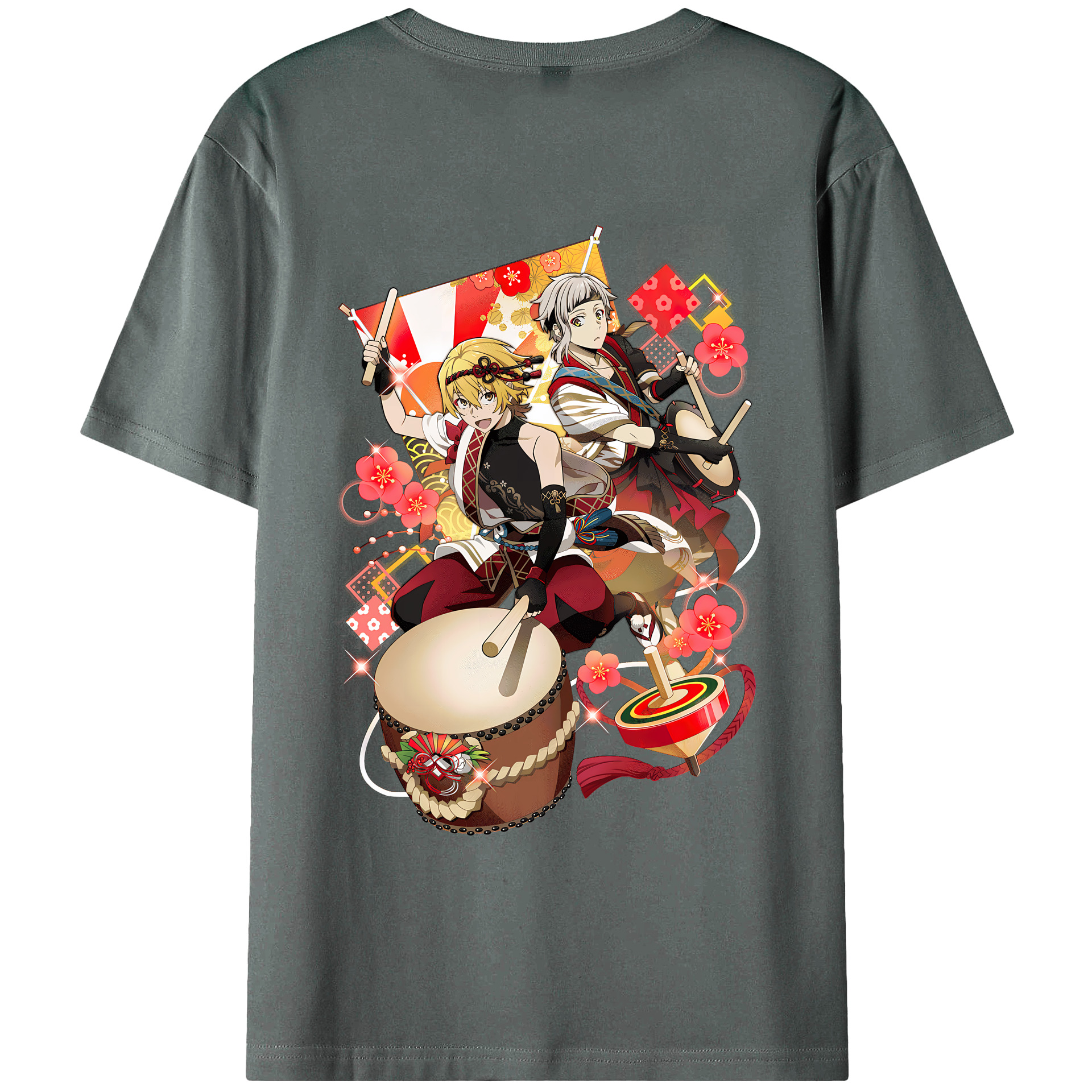 （画像用） 文豪ストレイドッグス Bungo Stray Dogs 綿100％ メンズ半袖Tシャツ（バックプリント） 通気性